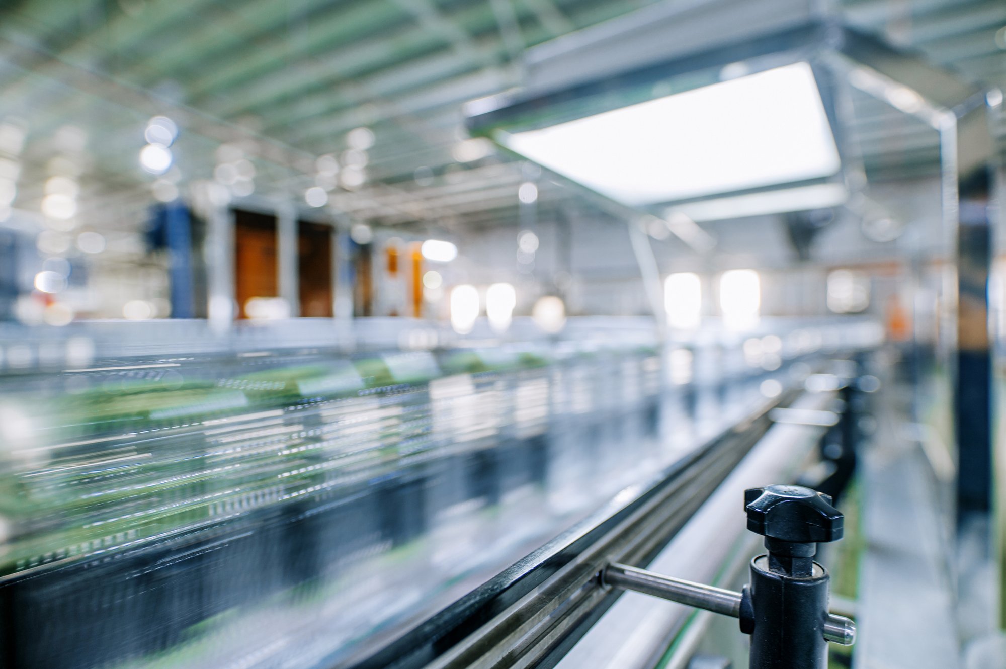 Abstract view of a food and beverage packaging production line